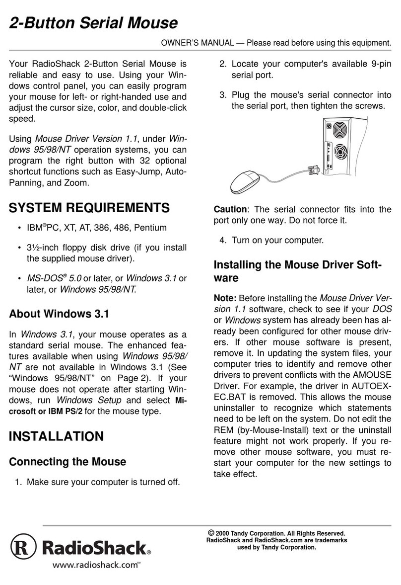 Radio Shack 26-236 - Serial Mouse owner's manual