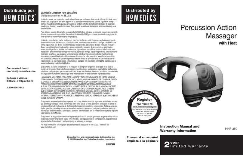 HoMedics HHP-350 Instruction manual and warranty