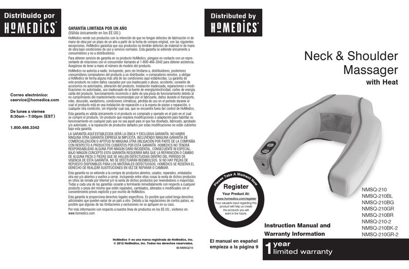 HoMedics NMSQ-210NSM Instruction manual and warranty