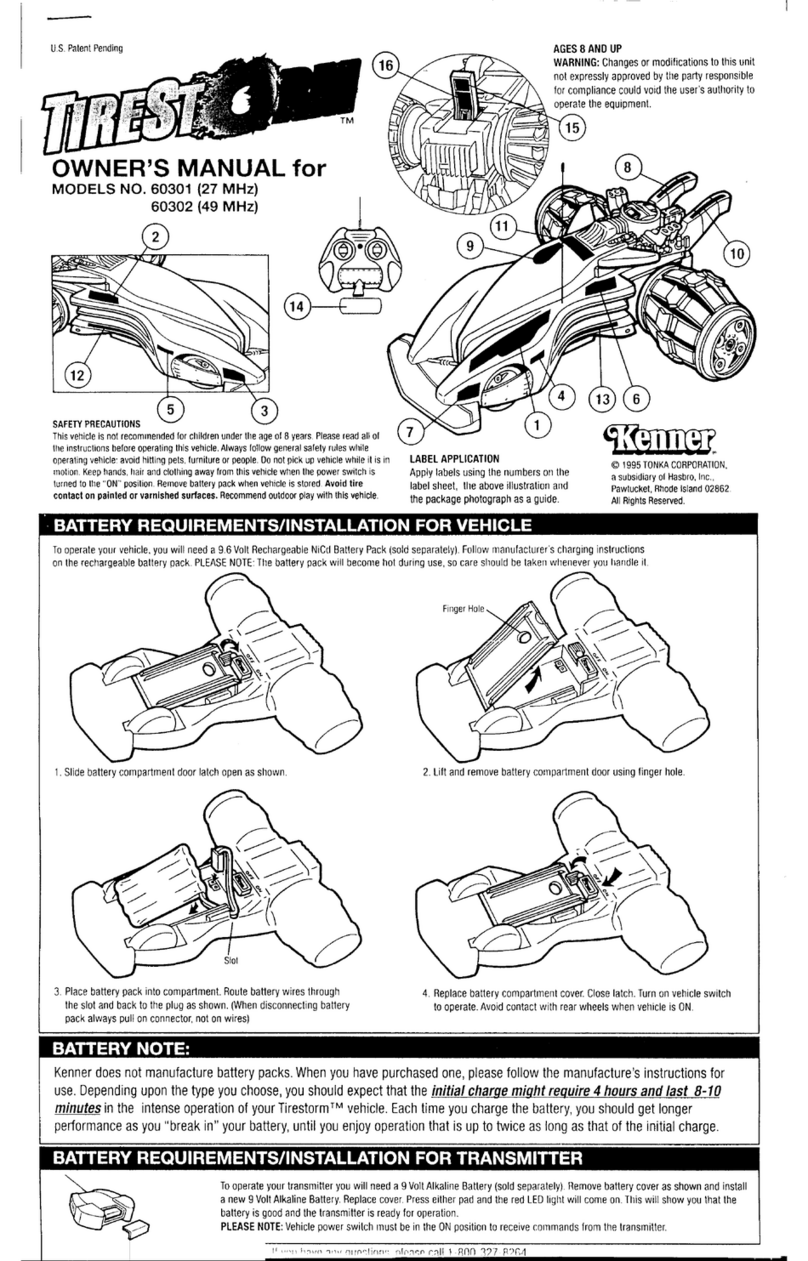 Kenner TireStorm 60301 owner's manual