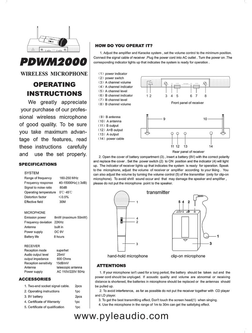 Pyle PDWM2000 operating instructions