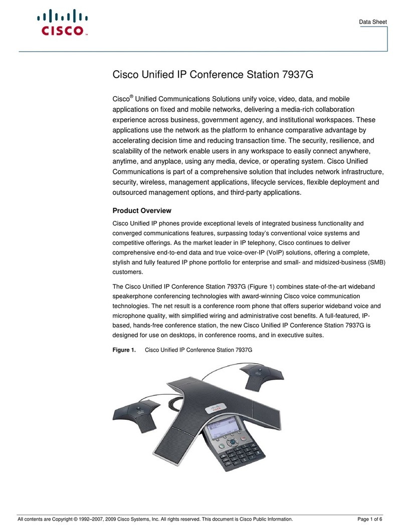 Cisco 7937G - Unified IP Conference Station VoIP... User manual Cisco 7937G - Unified IP Conference Station VoIP... User manual