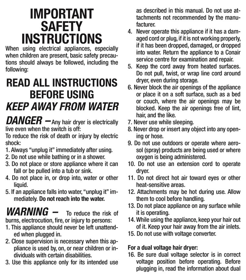 Conair SD6XIC User guide