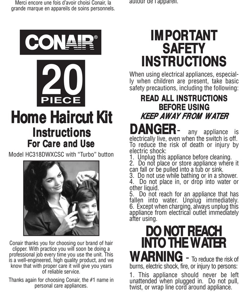 Conair HC318DWXCSC instructions