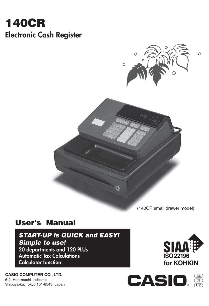Casio 140CR - Cash Register User manual
