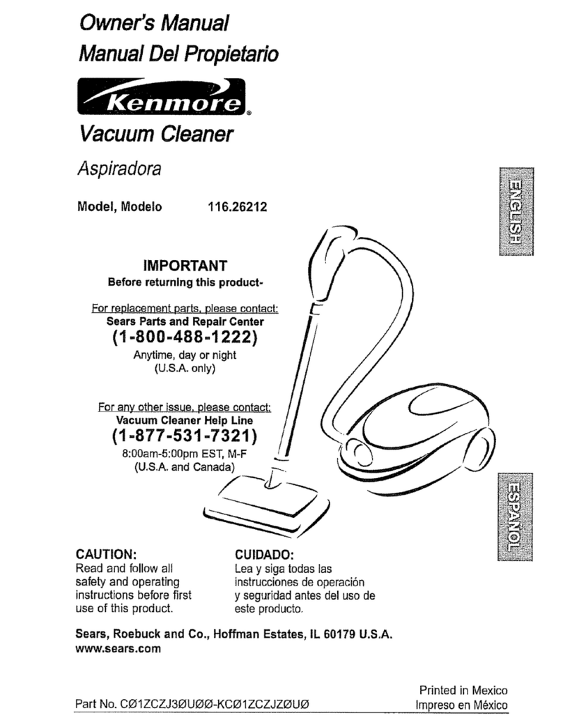 Kenmore 116.26212 owner's manual