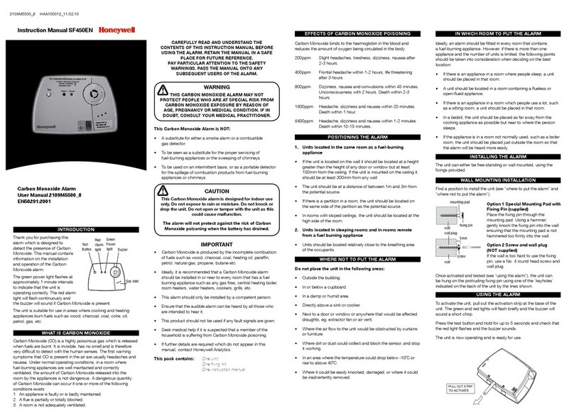 Honeywell H450EN instruction manual