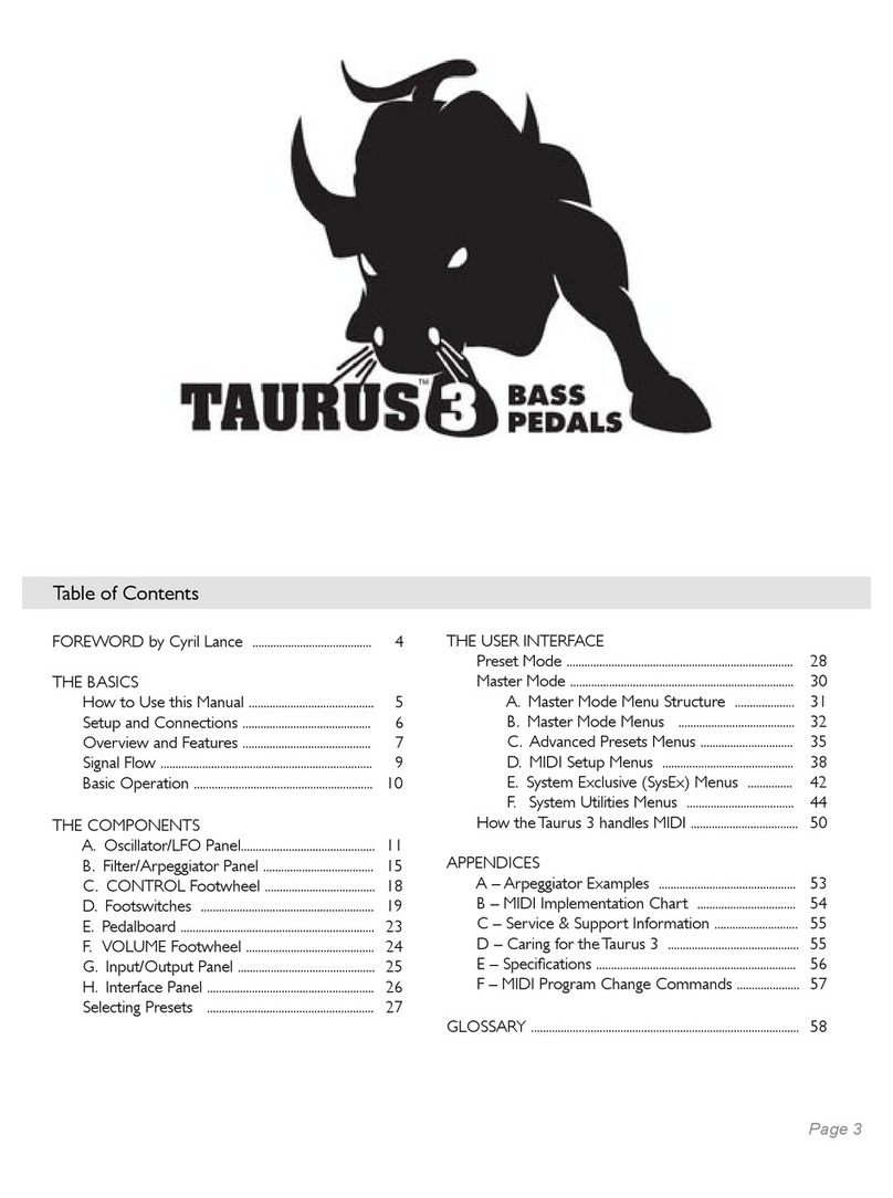 Moog Taurus 3 User manual