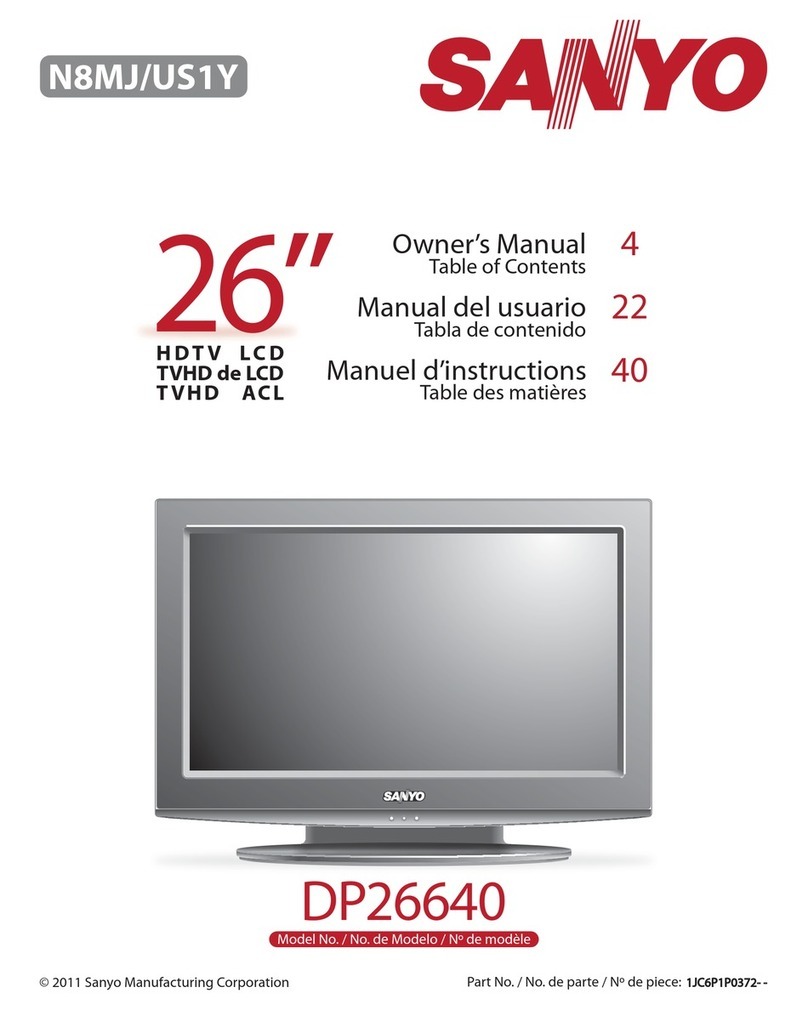 Sanyo DP26640 - 26" Diagonal LCD HDTV 720p User manual