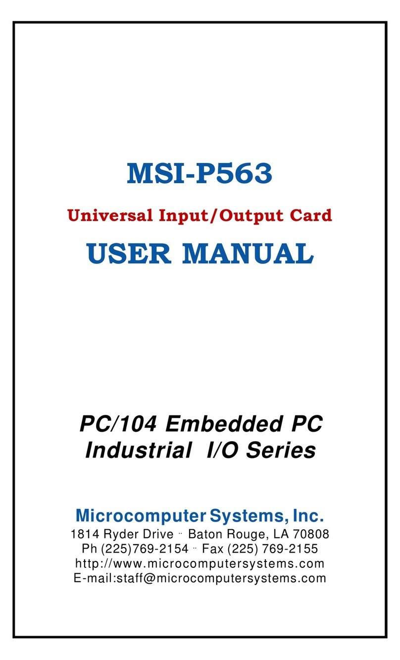 Micricomputer Systems MSI-P563 user manual