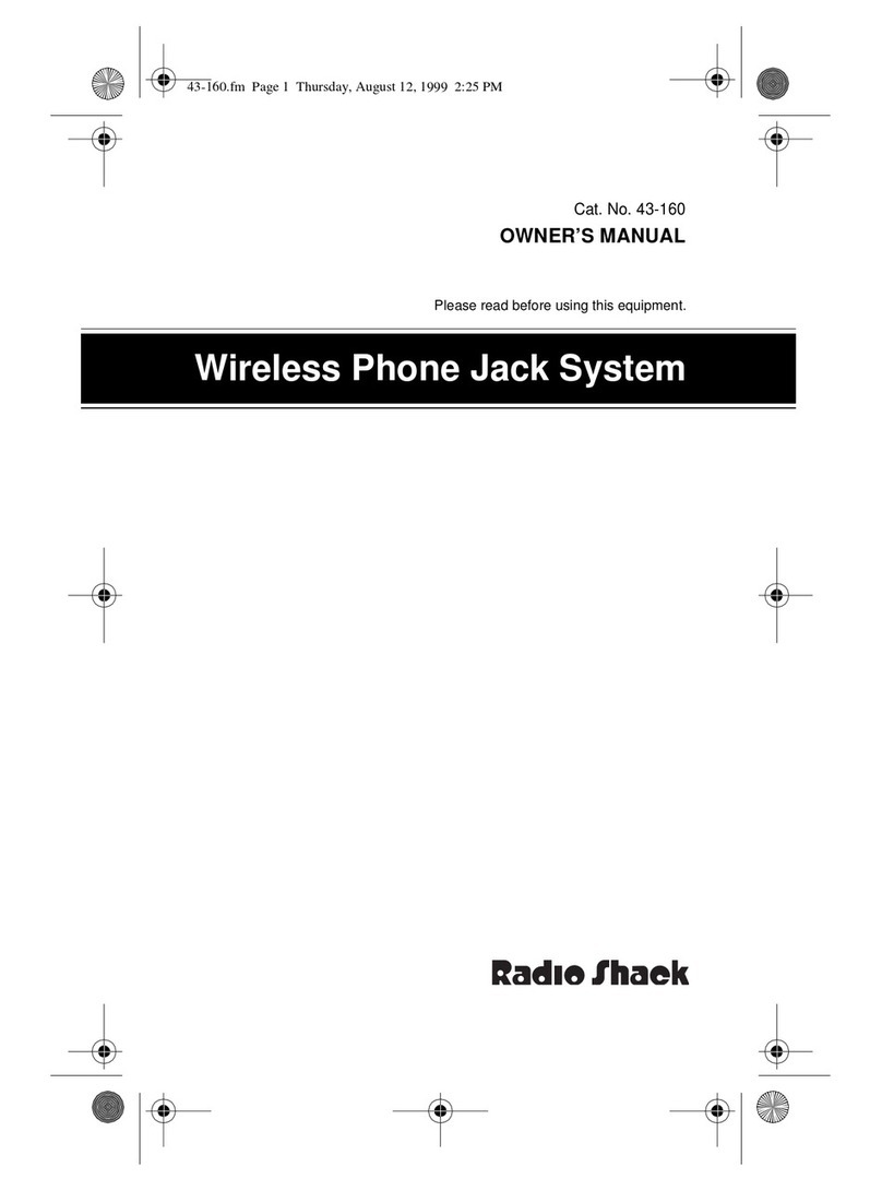Radio Shack Wireless Phone Jack System User manual
