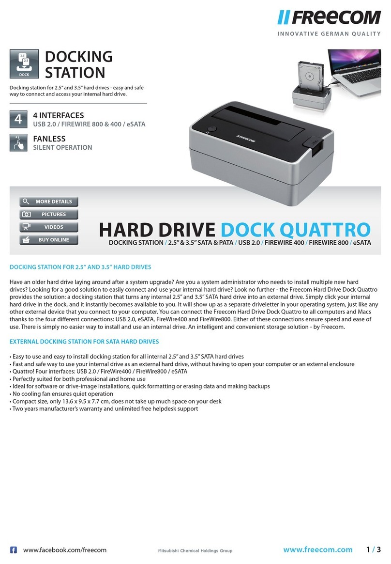 Freecom Hard Drive Dock Quattro Specifications