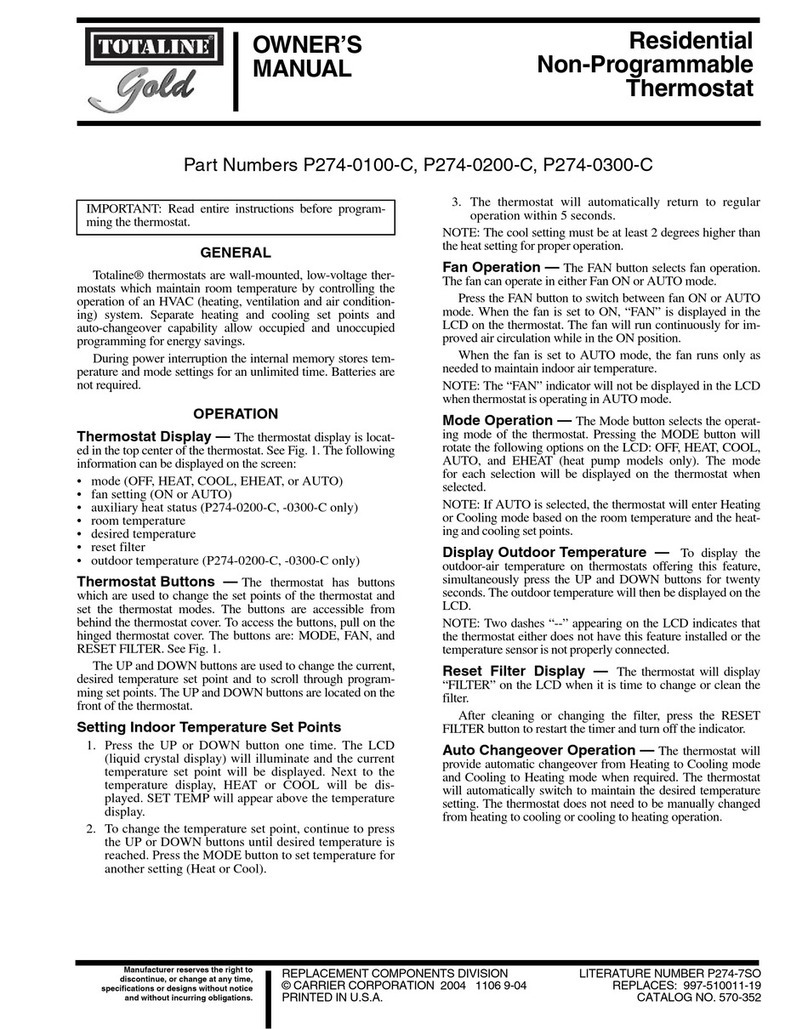 TOTALINE TOTALINE Gold P274-0100-C owner's manual