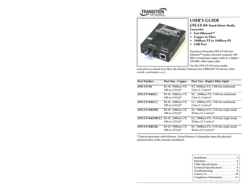 Transition Networks J/FE-CF-04 SMLC user guide