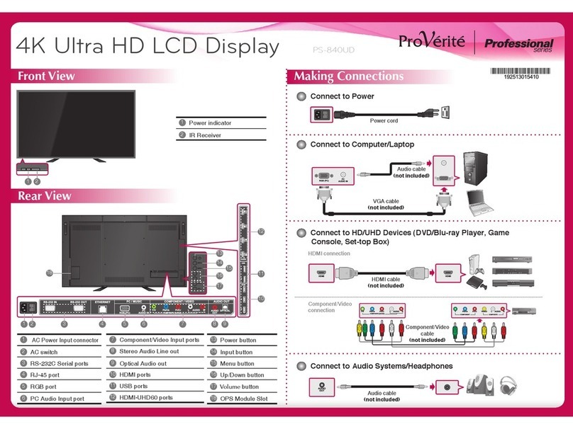JVC ProVerite PS-840UD Installation guide