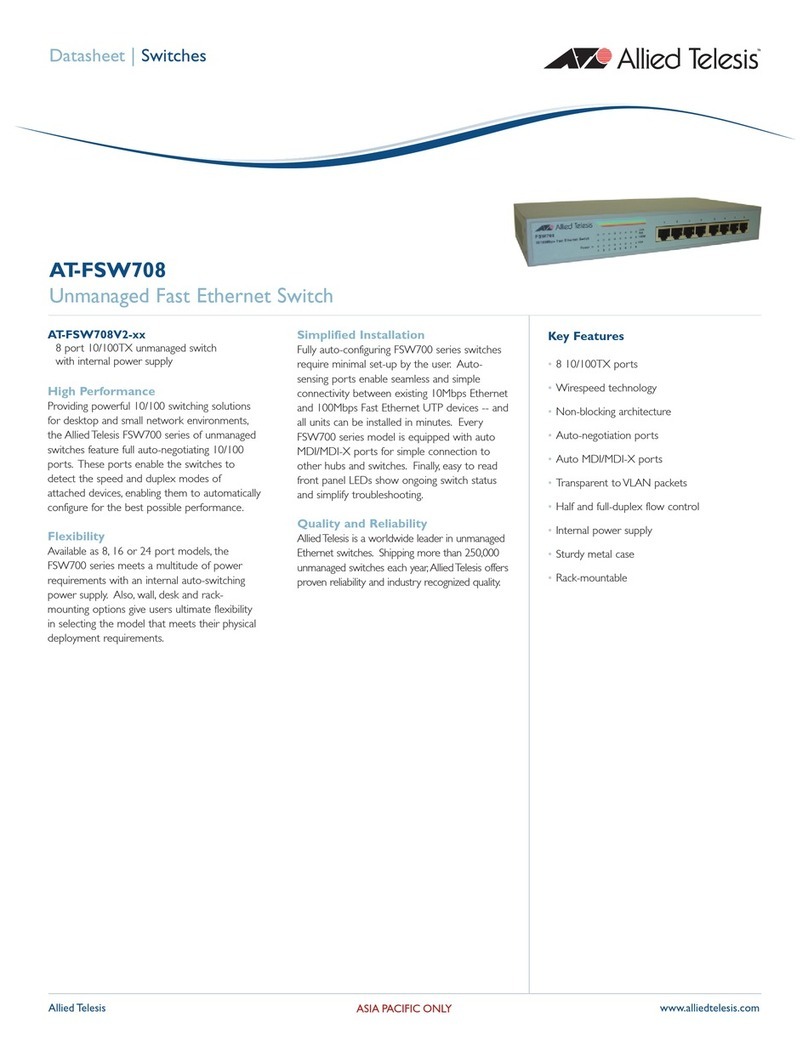 Allied Telesis AT-FSW708 User manual Allied Telesis AT-FSW708 User manual