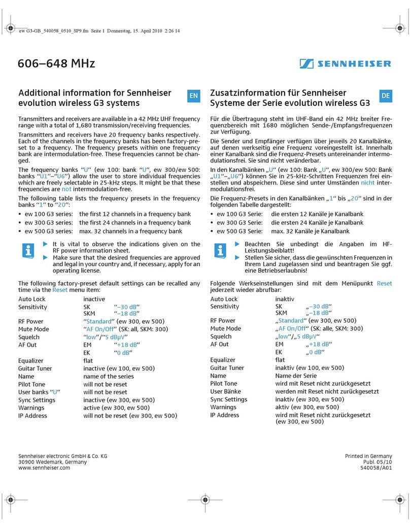 Sennheiser EK 100 G3 User manual