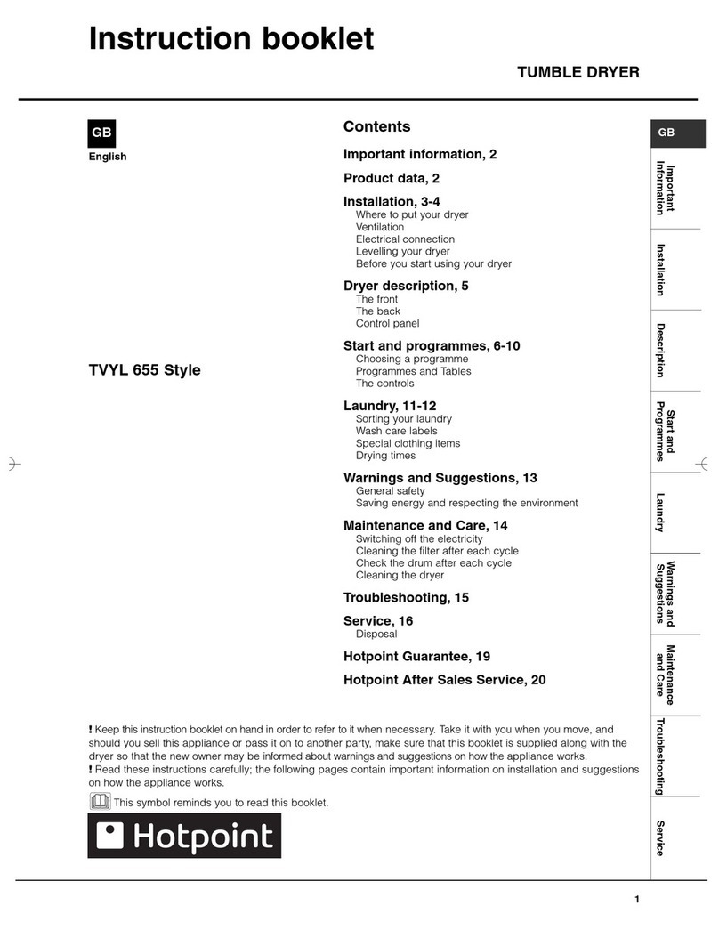 Hotpoint TVYL 655 Style User manual