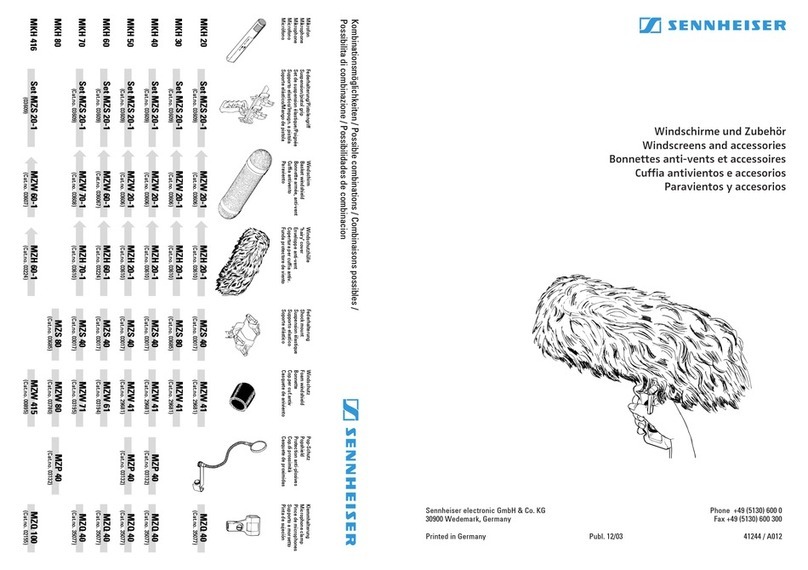 Sennheiser MKH 20 User manual Sennheiser MKH 20 User manual
