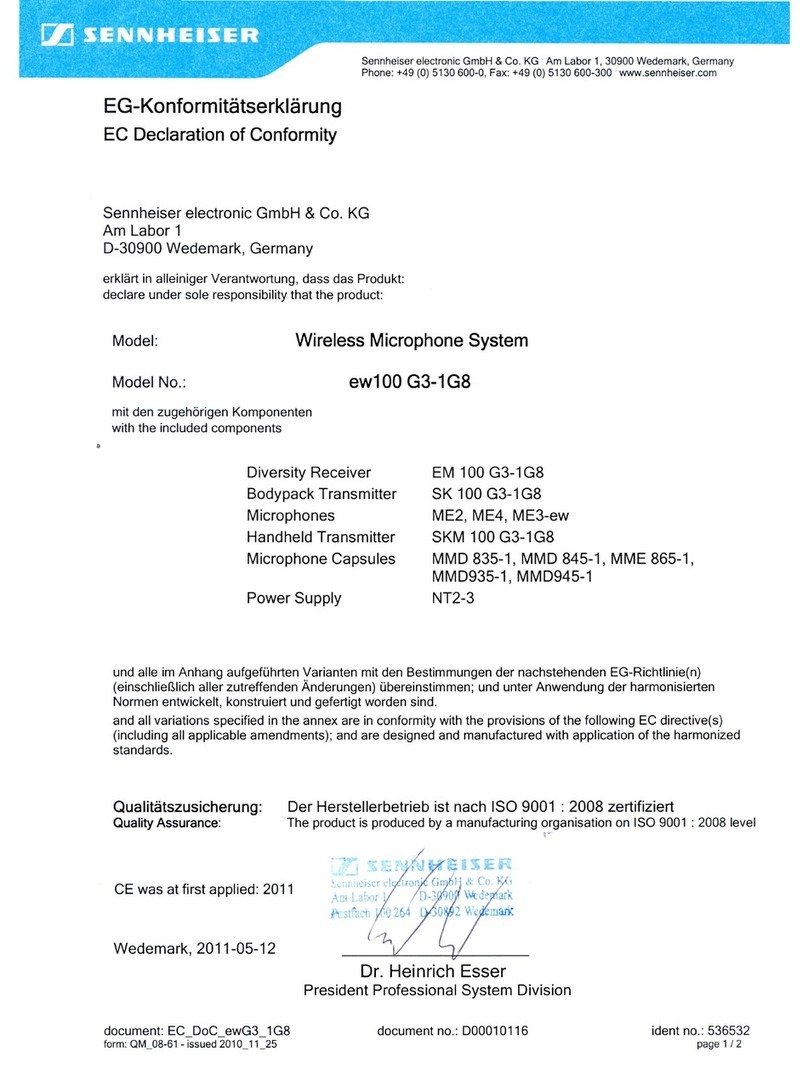 Sennheiser ME 2 User manual