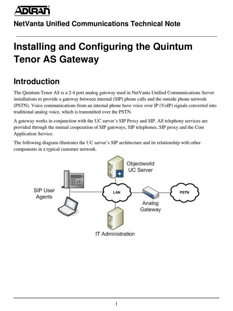 ADTRAN Quintum Tenor AS installation manual ADTRAN Quintum Tenor AS installation manual