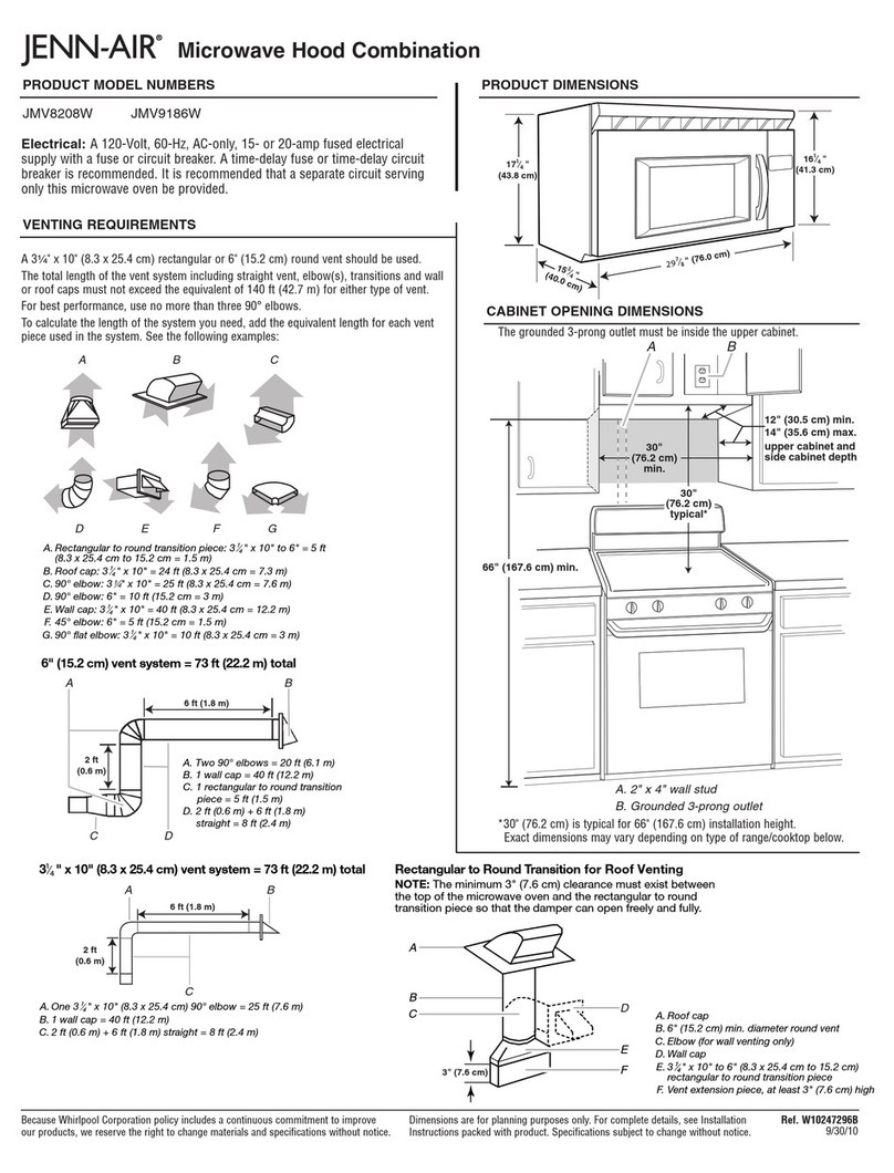 Jenn-Air JMV8208WS Product dimensions