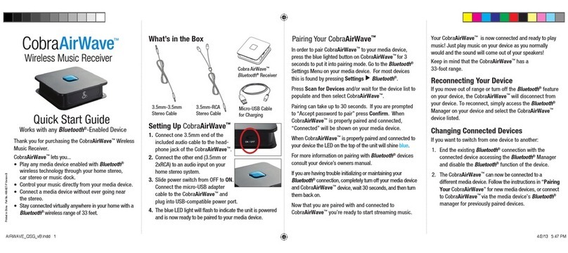 Cobra AirWave CWA BT150 quick start guide