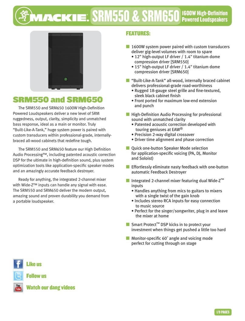 Mackie SRM550 Specifications