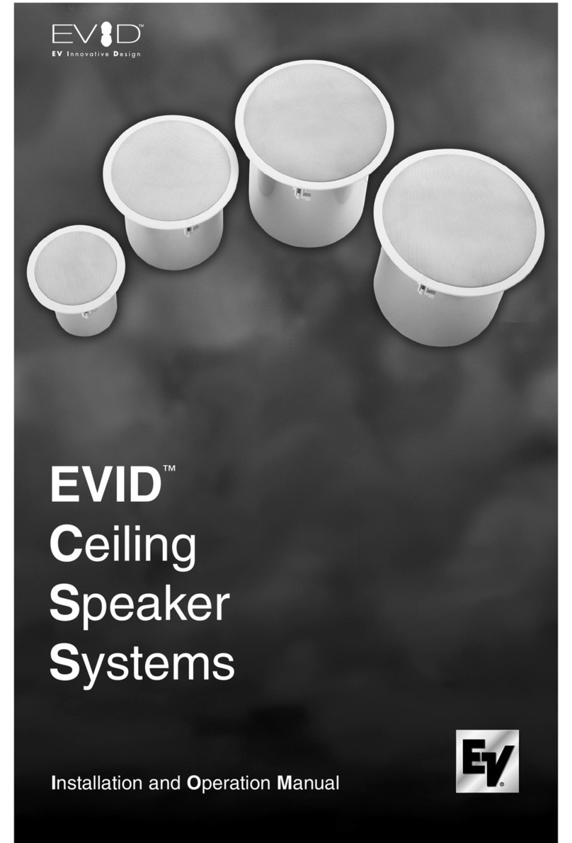 Electro-Voice Ceiling Speaker Systems Installation and operation manual
