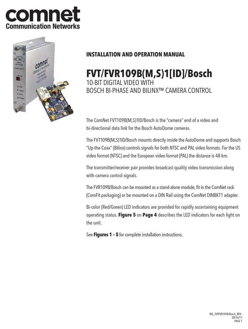 Comnet FVT109B Installation and operation manual