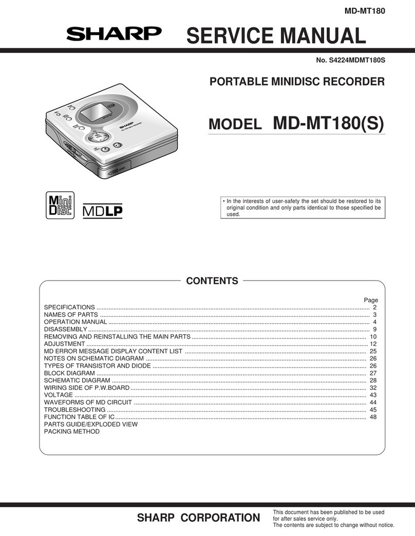 Sharp MD-MT180 User manual