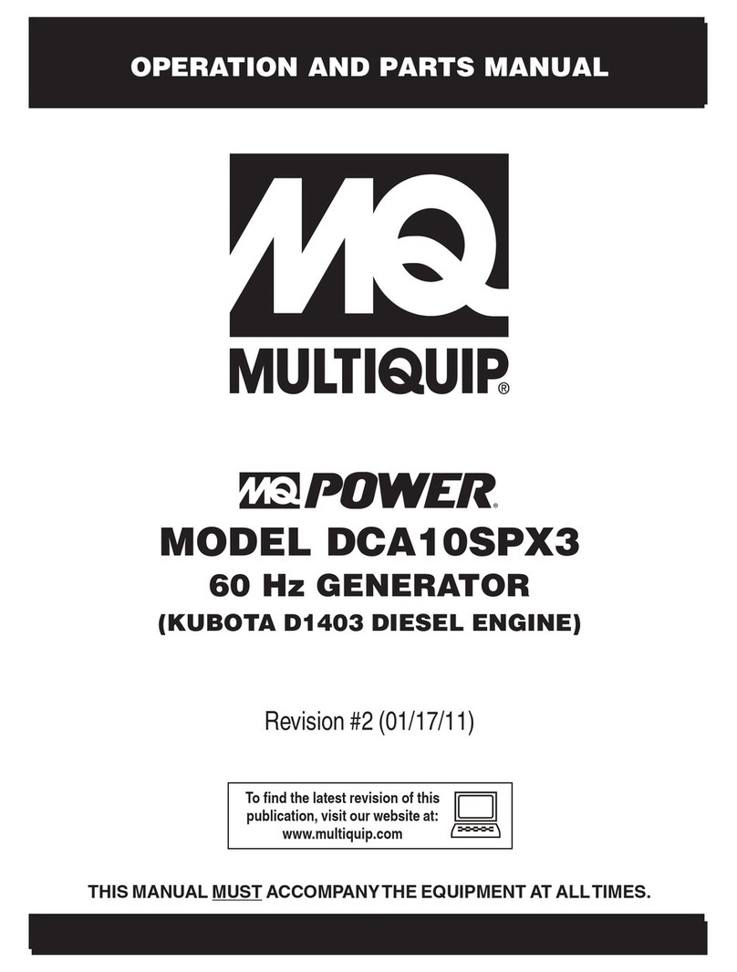 MULTIQUIP DCA10SPX3 Operation and parts manual