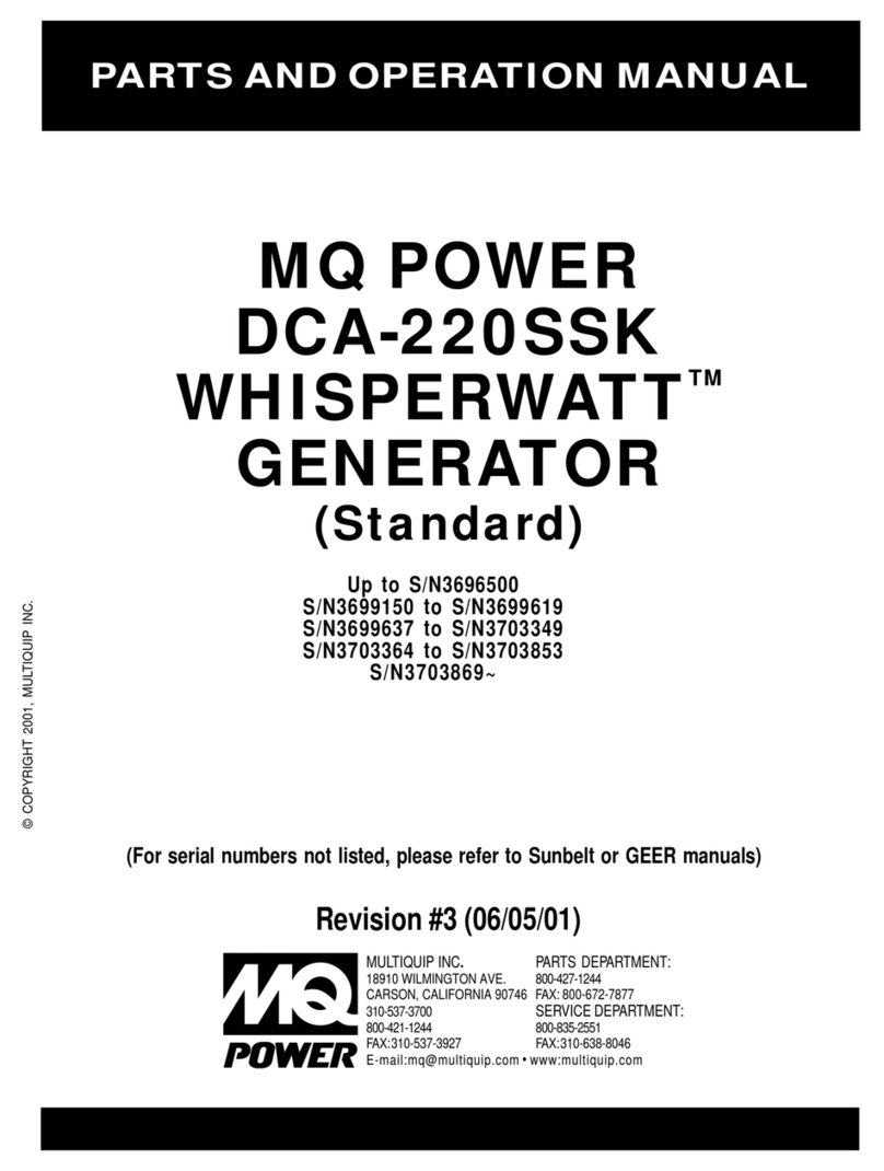 MULTIQUIP Power WHISPERWATT DCA-220SSK Operation and parts manual