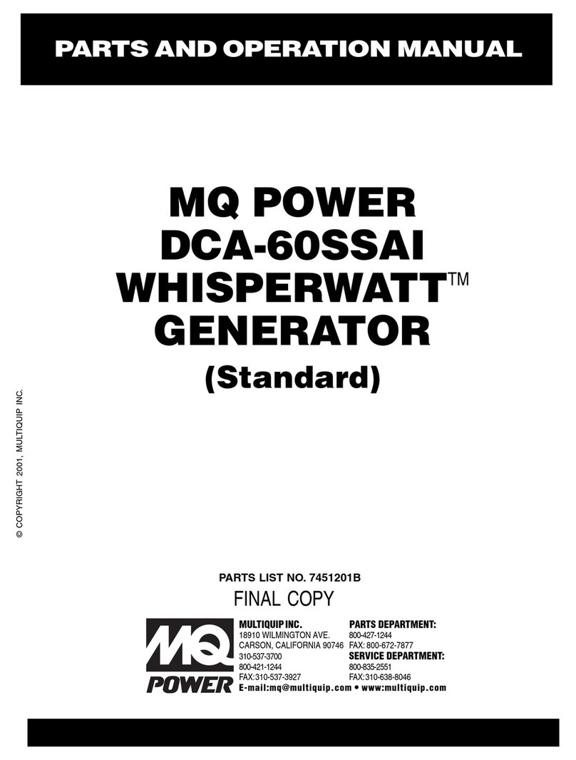 MQ Power WHISPERWATT DCA-60SSAI Parts and operation manual