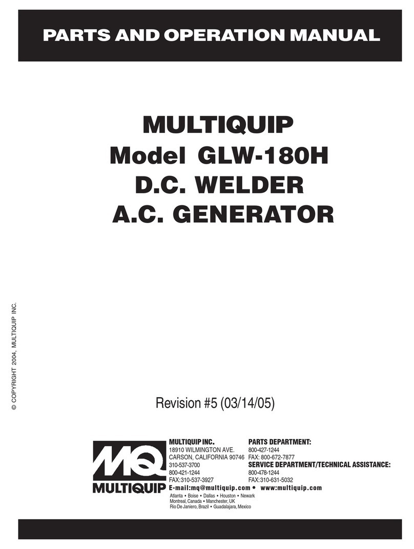 MULTIQUIP GLW-180H Parts and operation manual