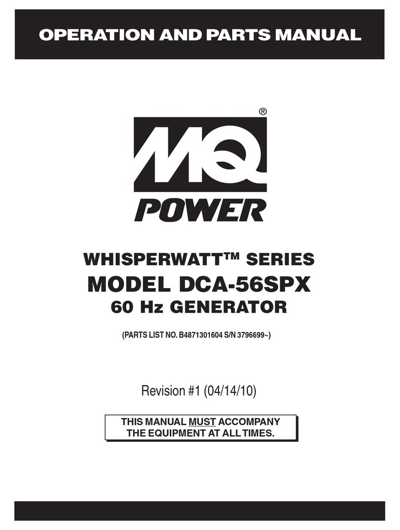 MULTIQUIP Power WHISPERWATT DCA-56SPX Operation and parts manual