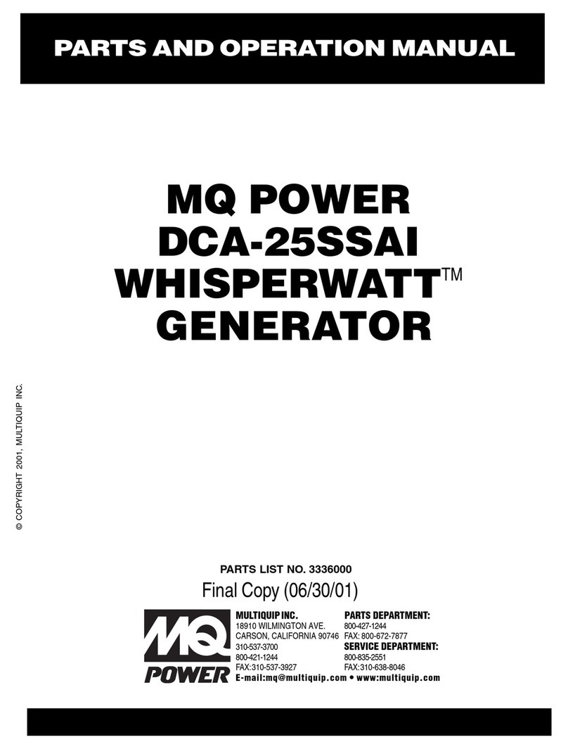 MULTIQUIP POWER WHISPERWATT DCA-25SSAI Parts and operation manual