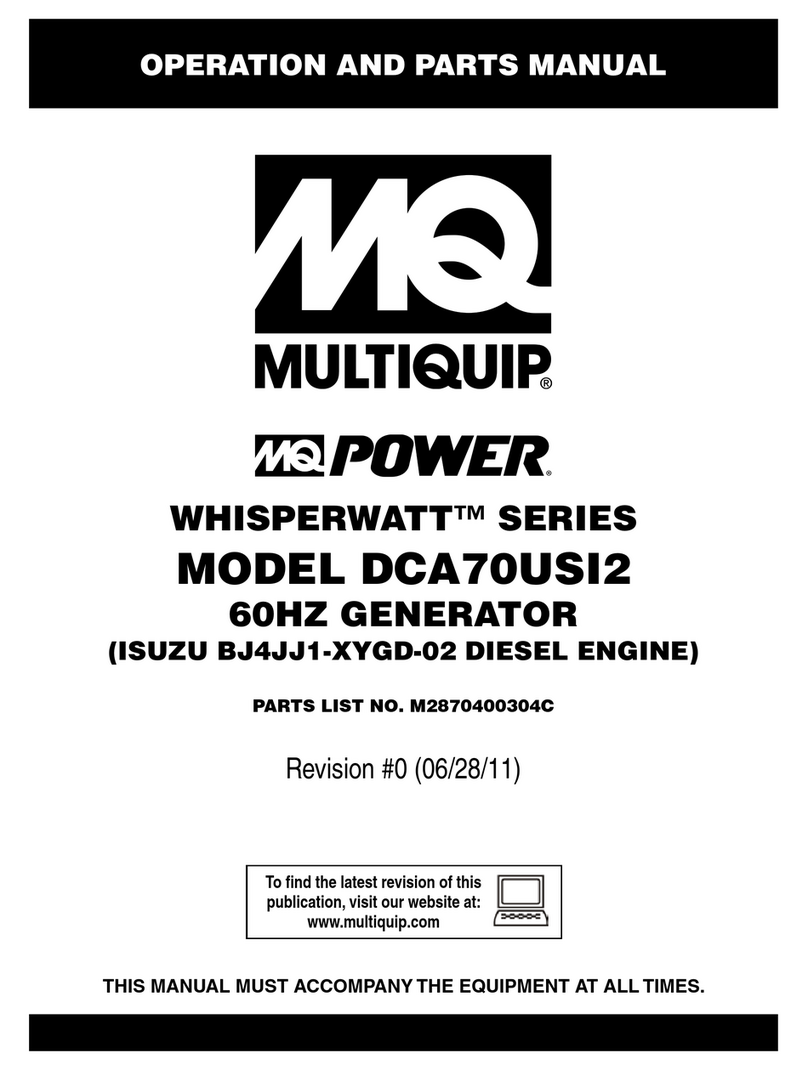 MULTIQUIP Power WHISPERWATT DCA70USI2 Operation and parts manual