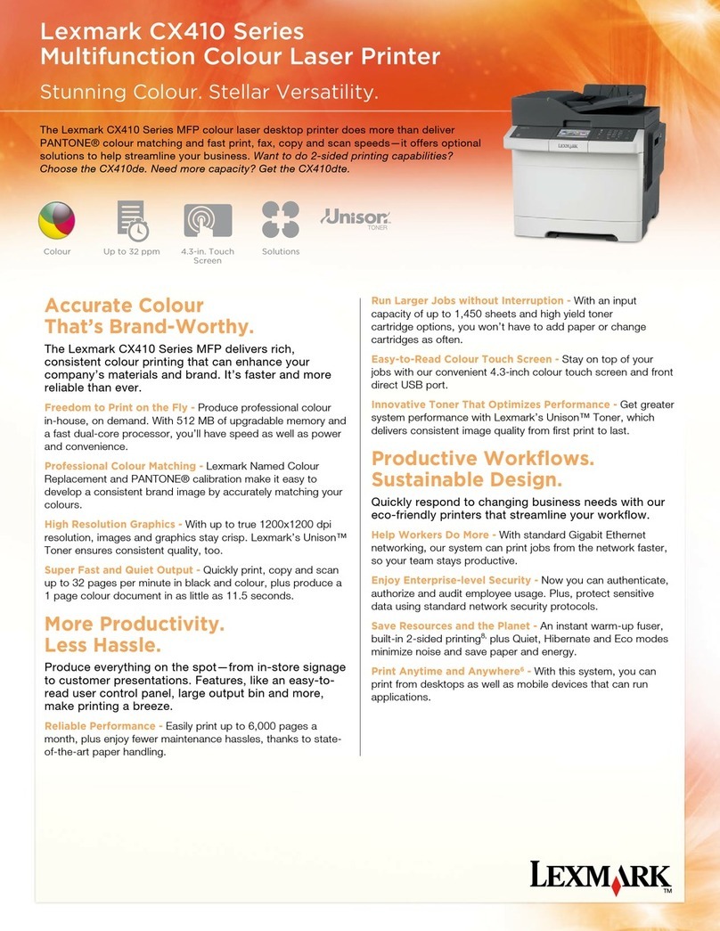 Lexmark CX410 series Specifications
