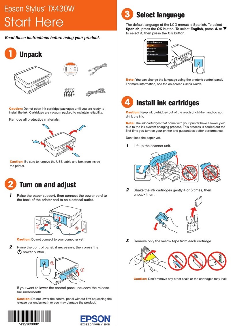 Epson Stylus TX430W Instruction Manual