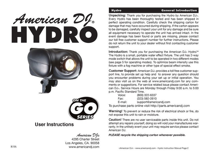 American DJ HYDRO User instructions
