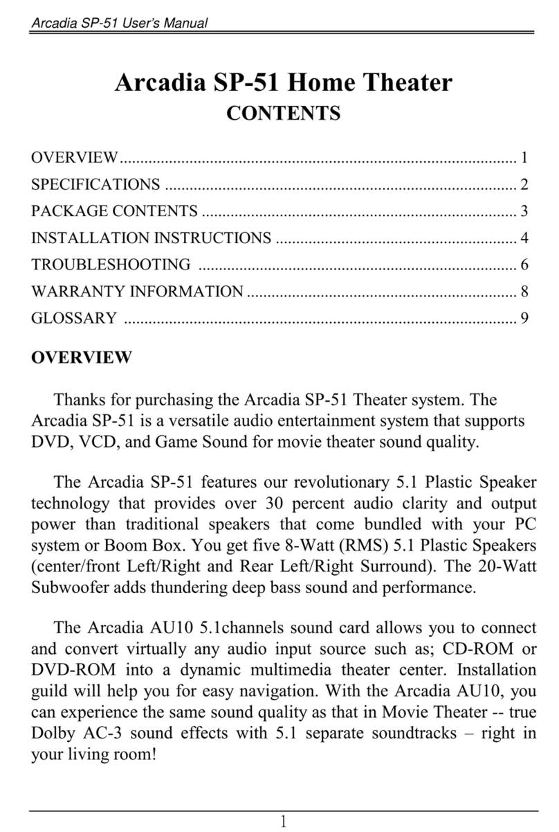 Arcadia SP51 user manual