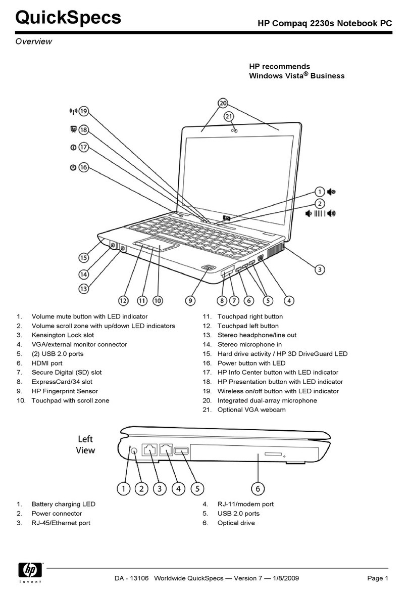 HP 2230s - Compaq Business Notebook User manual