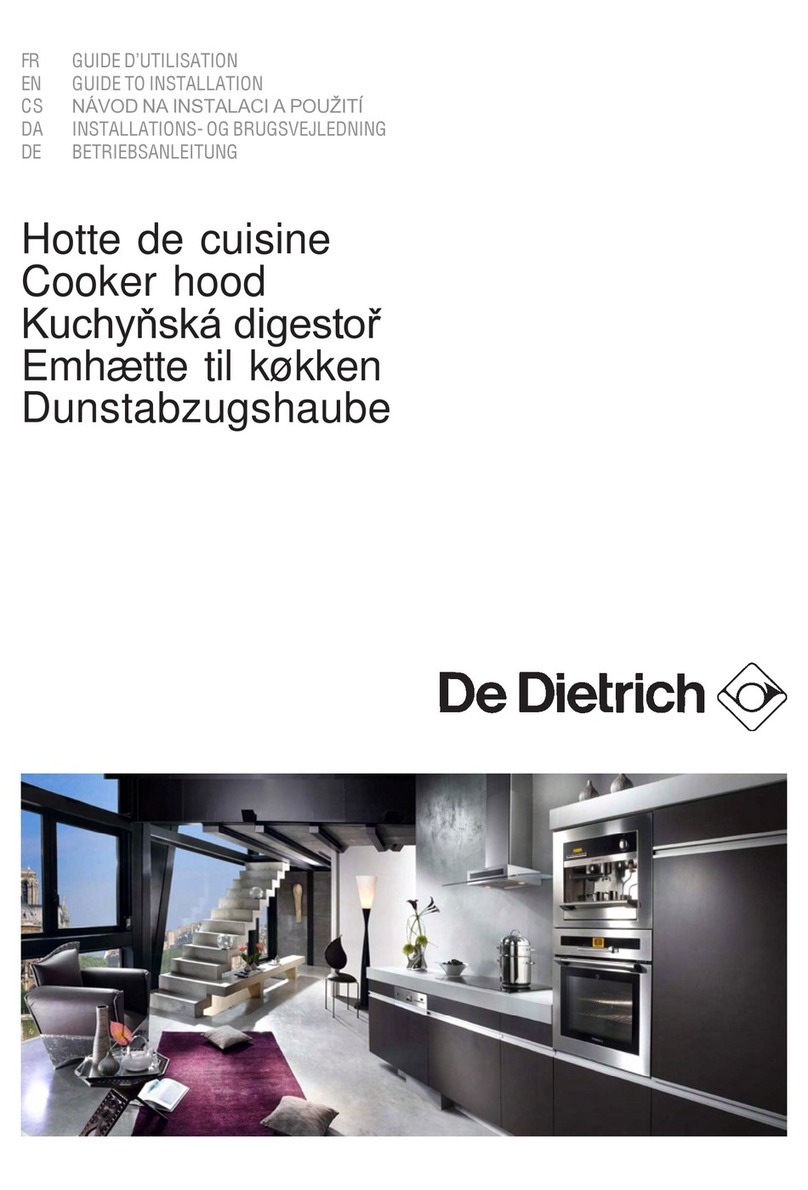 DeDietrich Cooker hood Guide to installation