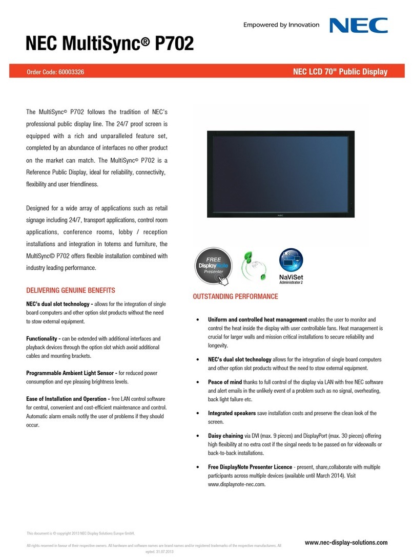 NEC MultiSync P702 User manual