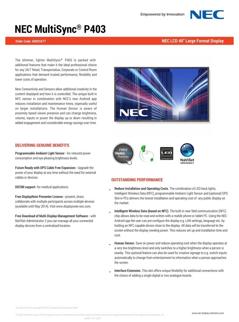NEC MultiSync P403 User manual NEC MultiSync P403 User manual
