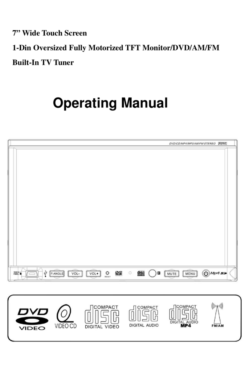 Farenheit 8" wide Touch Screen 1-Din Oversized Fully Motorized TFT... operating manual