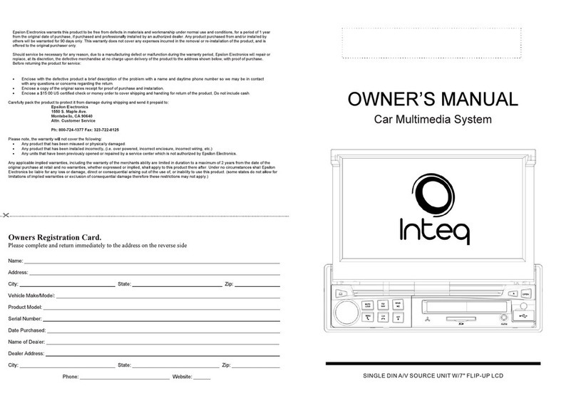 Inteq Car multimedia system owner's manual