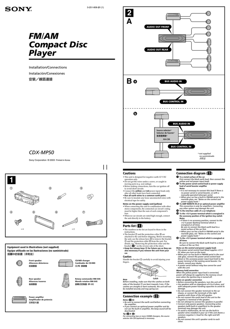 Sony CDX-MP50 Installation/connections