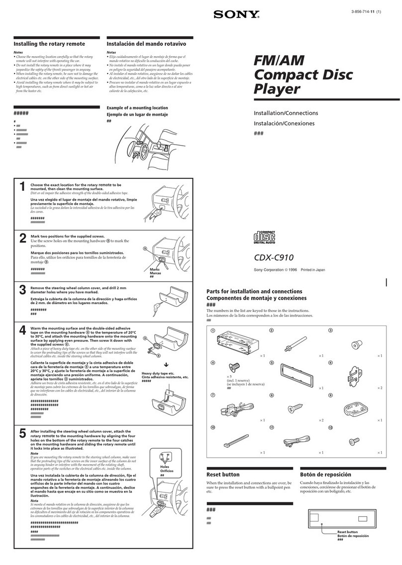 Sony CDX-C910 - Fm/am Compact Disc Player Product guide